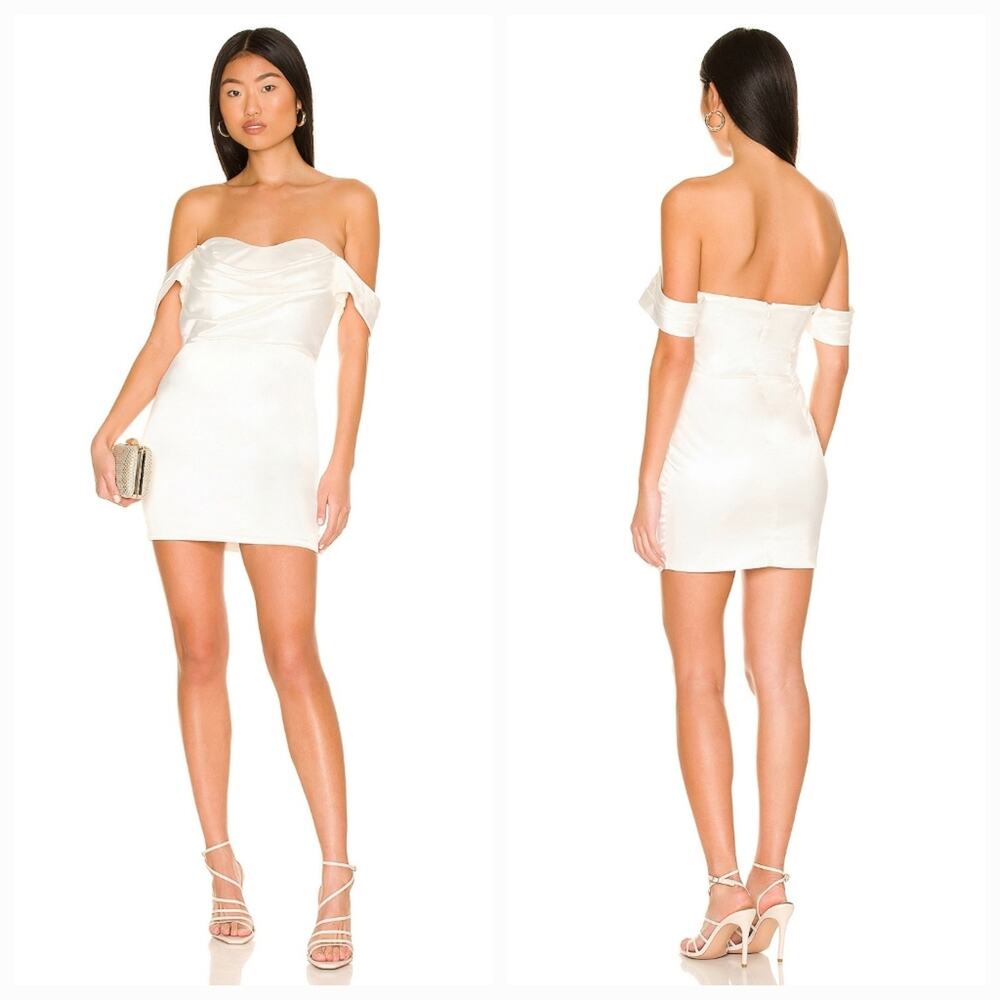 MORE TO COME Bella Off Shoulder Dress in White XS